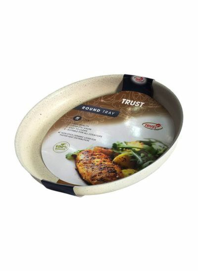 صينية فرن دائرية ألمنيوم 40 سم - ييج