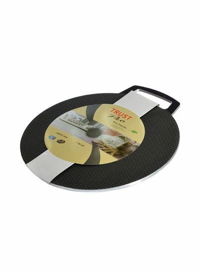 مقلاة لطهي الكريب مصنوعة من الألومنيوم  أسود  فضي أحمر  30 سم