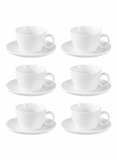 طقم أكواب وصحون من 12 قطعة أبيض  35x20x9 سم