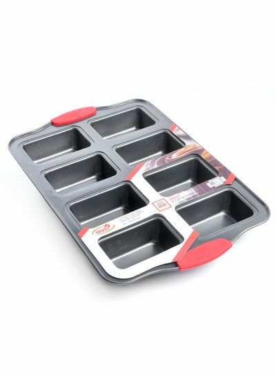 صينية برواني 8 قوالب مفرغة - أسود وأحمر