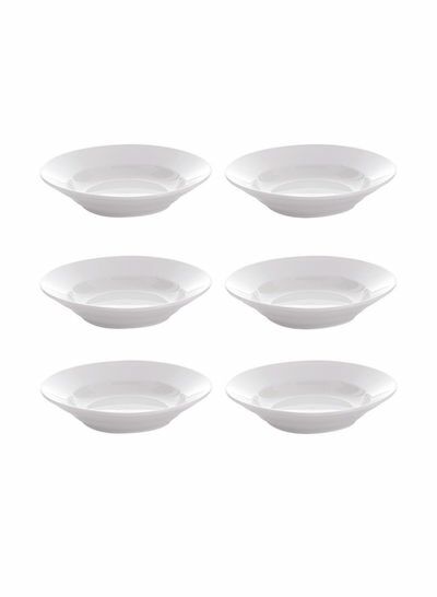 مجموعة أطباق عميقة من 6 قطع أبيض  6 بوصة