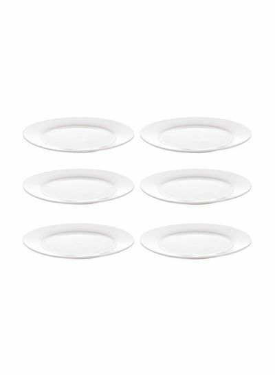 طقم أطباق عشاء من 6 قطع أبيض 6x10 بوصة