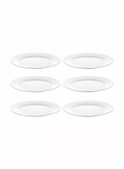 طقم أطباق عشاء من 6 قطع أبيض  6x10 بوصة