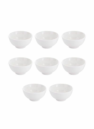 طقم أوعية مكون من 8 قطع أبيض  5 بوصة