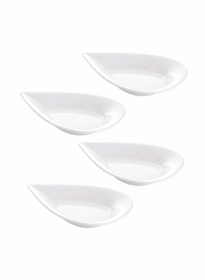 مجموعة أطباق تقديم من 4 قطع أبيض  4x10  بوصة