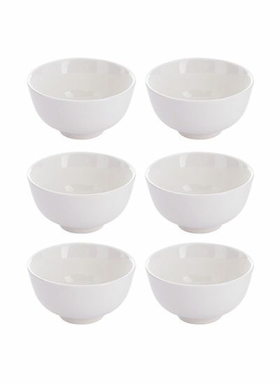 طقم سلطانيات 6 قطعة أبيض  6x4  بوصة