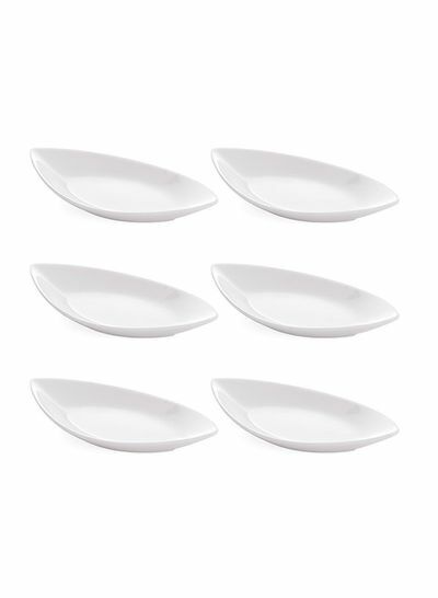 مجموعة أطباق تقديم من 6 قطع أبيض  6x8 بوصة