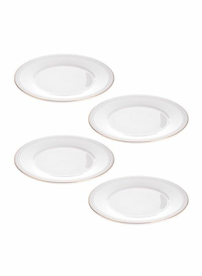أطباق مائدة 4 قطع أبيض ذهبي 1025 بوصة