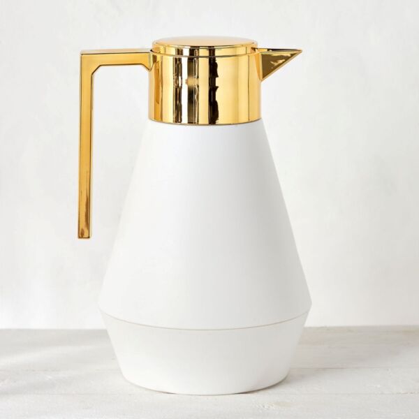 ترمس قهوة اليكس 1 لتر - ابيض وذهبي