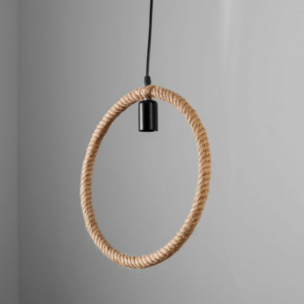 إضاءة معلقة حبنتك دائري حديد بحبلبيج واسود