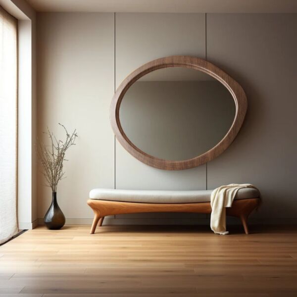 مرأة بإطار خشبي روم