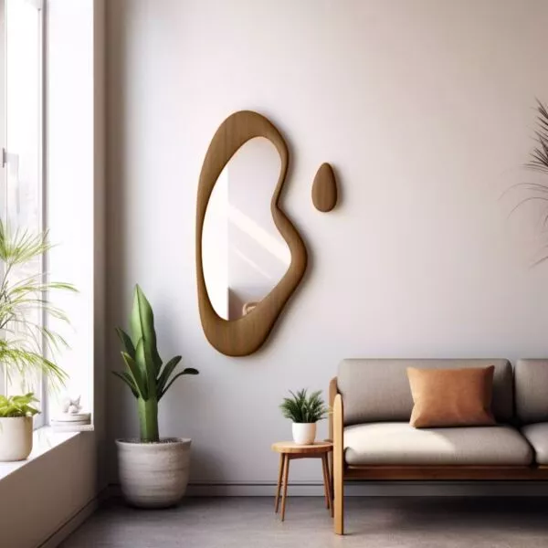 مرأة بإطار خشبي نورسين ليزا