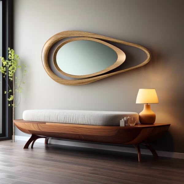 مرأة بأطار خشبي نورسين بيرين