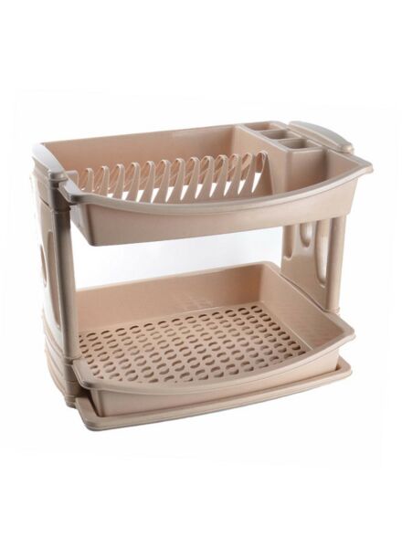 رف أطباق من 2 طبقة بيج بلاستيك NTK12B