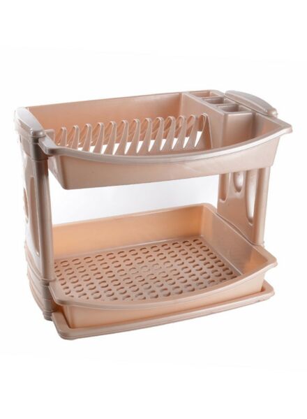 رف أطباق من 2 طبقة بيج بلاستيك NTK12BP