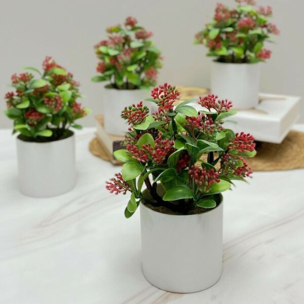 مركن زرع صناعي اكاسيا - اخضر واحمر وابيض