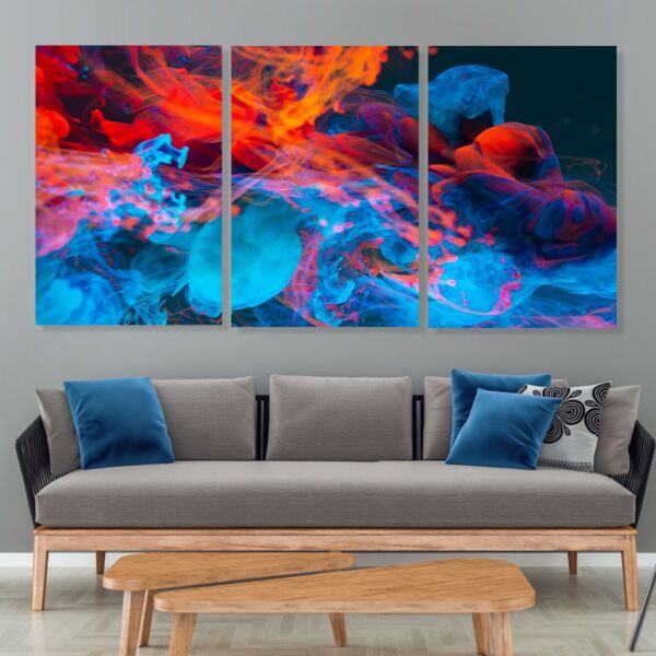 طقم لوحات جدارية فنية لوريتا بتصميم تجريدي 3 قطع - متعدد الالوان