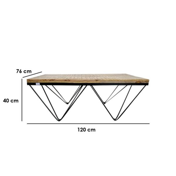 طاولة قهوة خشب طبيعي ديموند - اندستيريل 