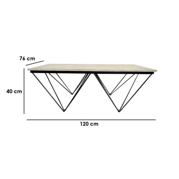 طاولة قهوة خشب طبيعي ديموند - اندستيريل 