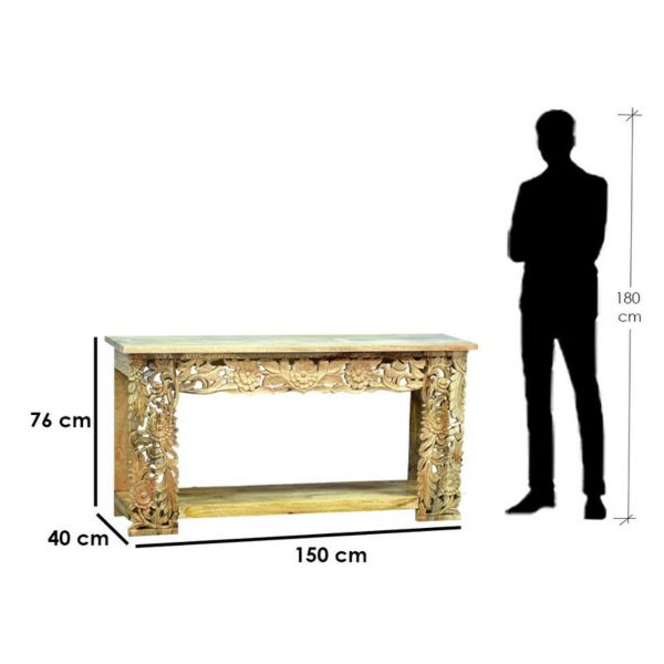 كونسول حفر يدوي داخلي لون خشبي  - كارفينغ 