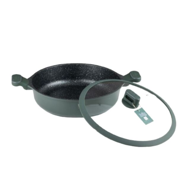 قدر منخفض جرانيت مع غطاء شاولا 32 - اخضر