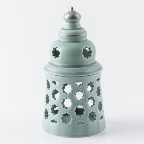 حامل شموع بورسلين من روزيت صغير - ازرق