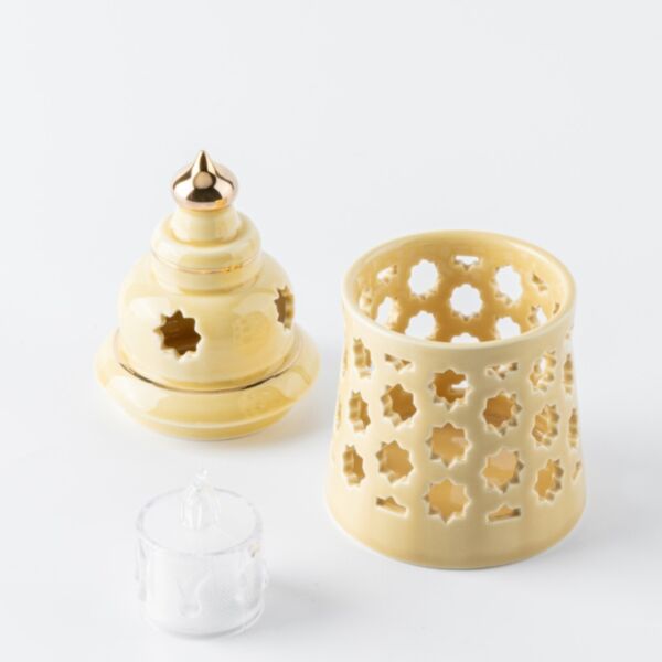 حامل شموع بورسلين من روزيت صغير - عاجي