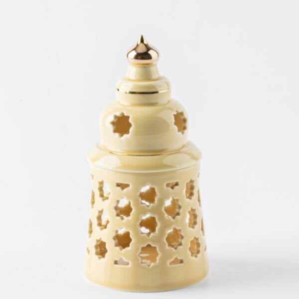 حامل شموع بورسلين من روزيت صغير - عاجي