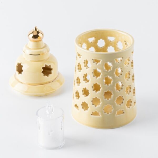 حامل شموع بورسلين من روزيت وسط - عاجي