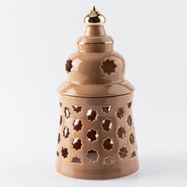 حامل شموع بورسلين من روزيت كبير - برتقالي