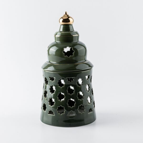 حامل شموع بورسلين من روزيت كبير - اخضر