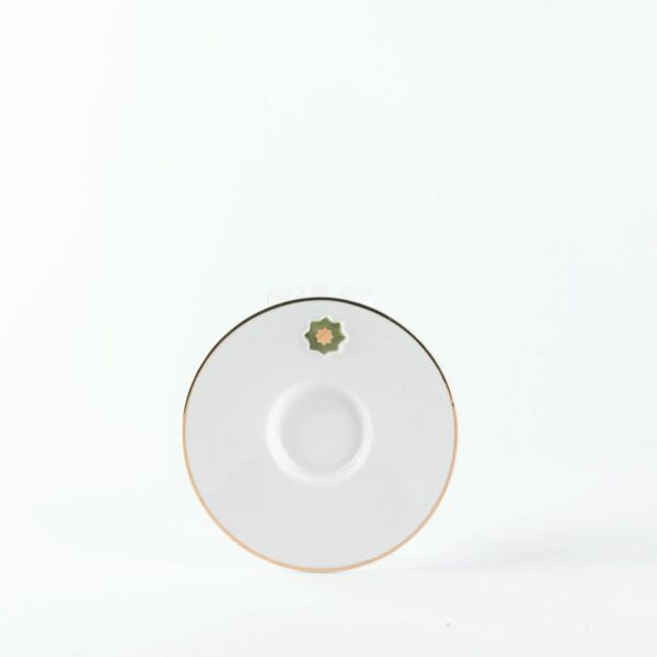 طقم قهوة تركية من أصالة 12 قطعة - أخضر وذهبي