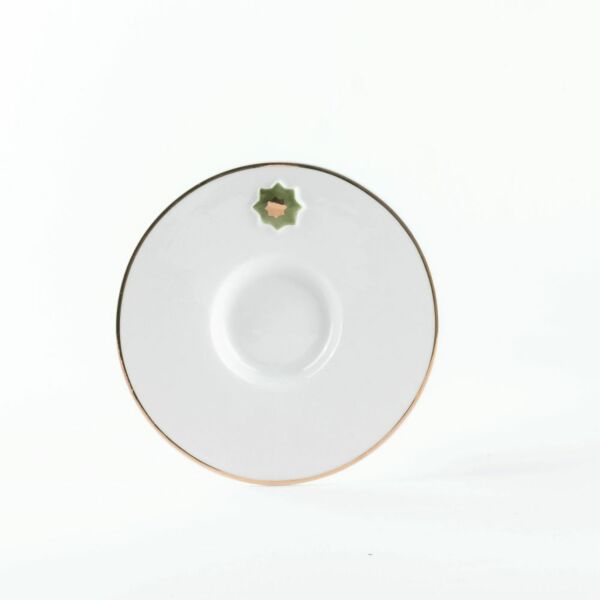 طقم أكواب الشاي من أصالة 12 قطعة - أخضر وذهبي