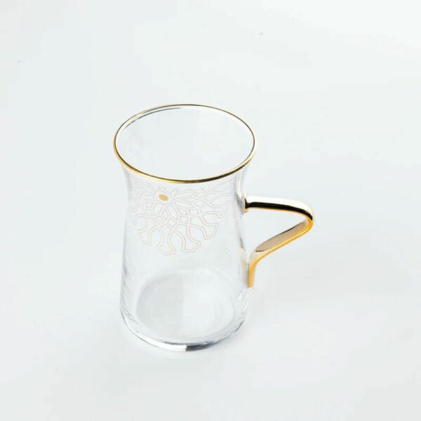 طقم بيالات شاي 13 قطعة من أصالة - أخضر وذهبي