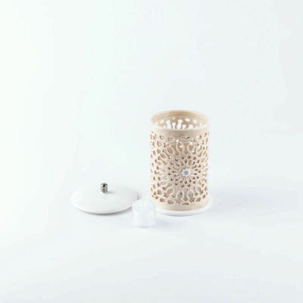 شمعدان الكتروني حجم صغير من أصالة - كريمي وفضي