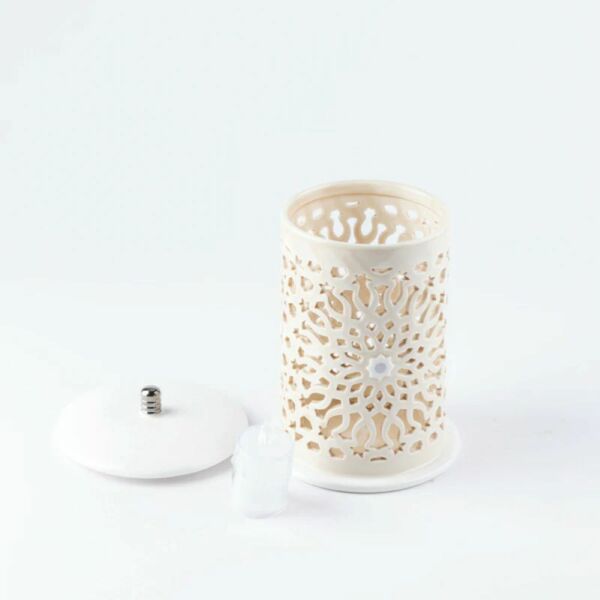 شمعدان الكتروني حجم كبير من أصالة - كريمي وفضي