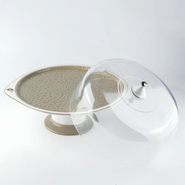 طقم حامل كيك وحلويات من اصالة - اخضر وذهبي