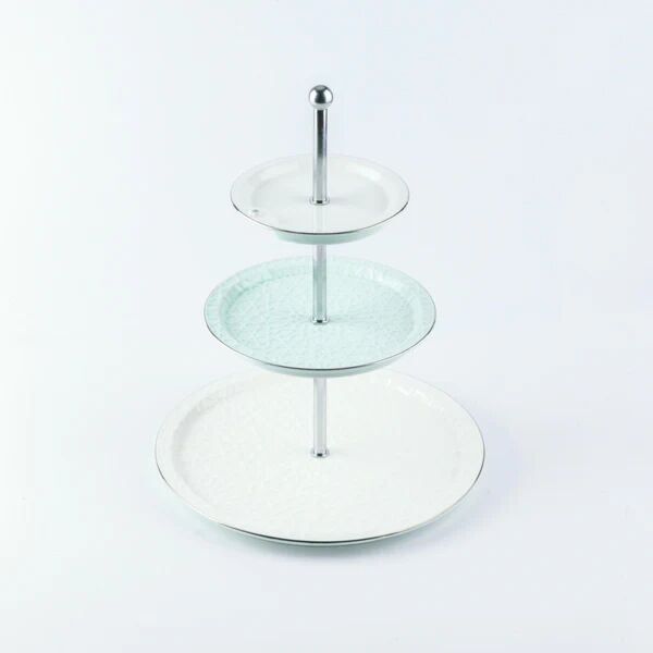 حامل كيك وحلويات ستاند 3 طبقات من اصالة - ازرق وفضي