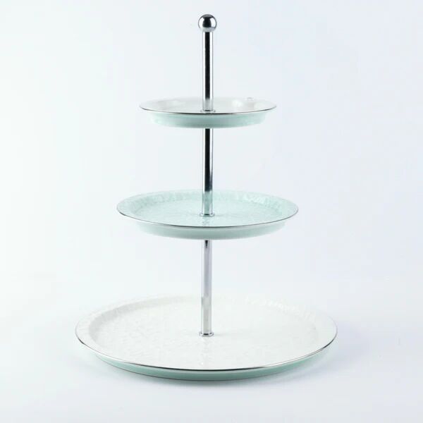 حامل كيك وحلويات ستاند 3 طبقات من اصالة - ازرق وفضي