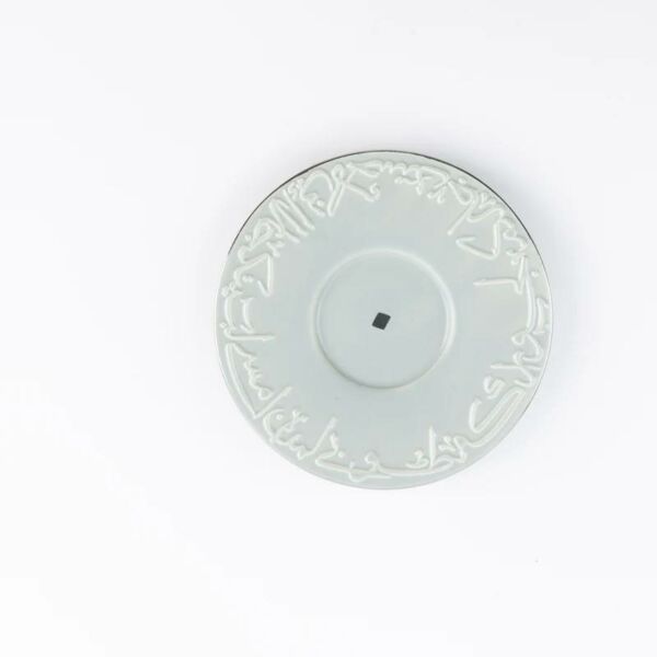 طقم أكواب شاي بورسلان 12 قطعة من جوار - اخضر فاتح وفضي