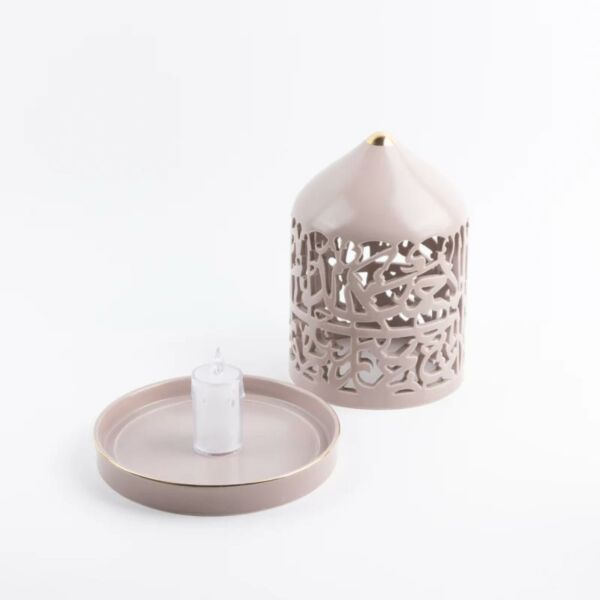 شمعدان الكتروني حجم كبير من جوار - بنفسجي وذهبي