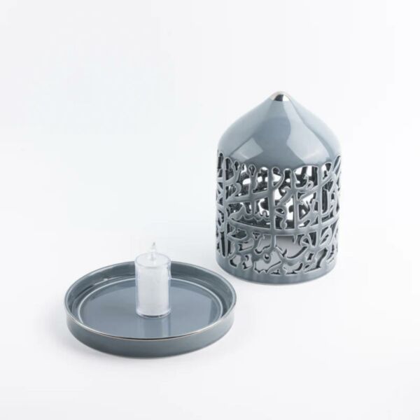 شمعدان الكتروني حجم كبير من جوار - ازرق وفضي