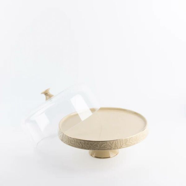 طقم تقديم الكيك 9 قطع من جوار - كريمي وذهبي