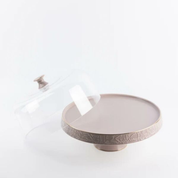 طقم تقديم الكيك 9 قطع من جوار - بنفسجي وذهبي