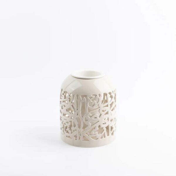 فازة زهور حجم كبير من جوار - بيج و ذهبي