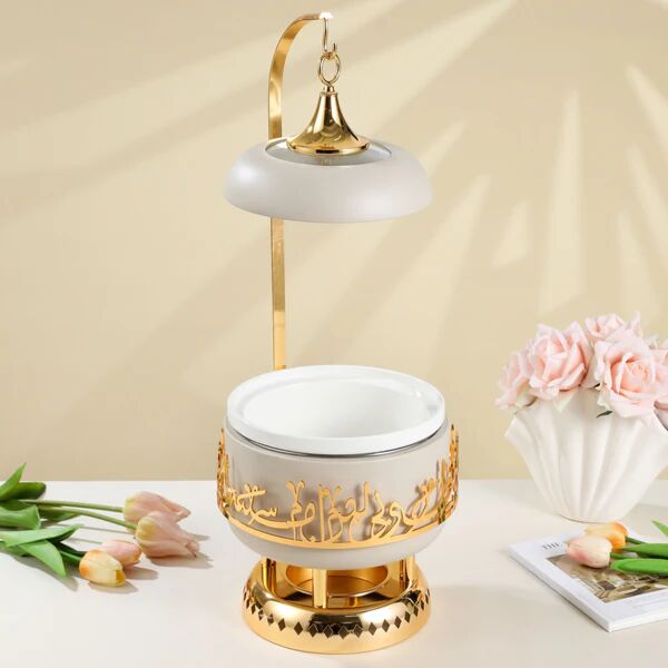 سخان تقديم طعام صغيرة من جوار - بيج وذهبي