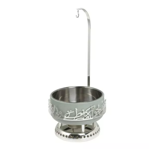 سخان تقديم طعام حجم وسط من جوار - اخضر فاتح و فضي