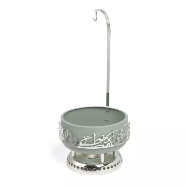 سخان تقديم طعام حجم وسط من جوار - اخضر فاتح و فضي