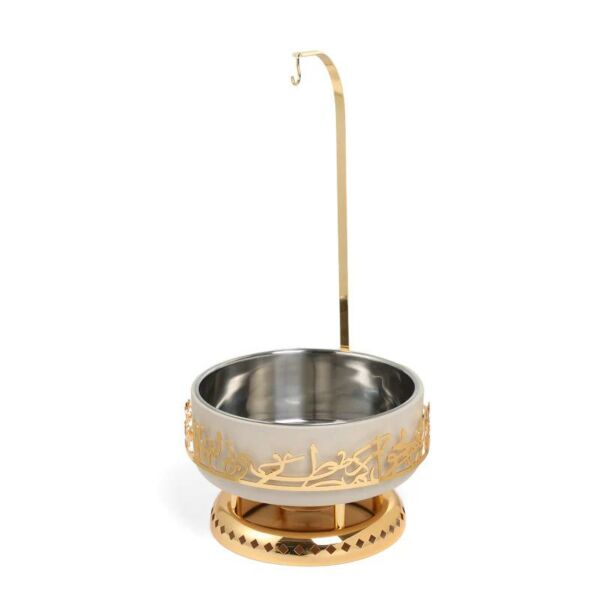 سخان تقديم طعام حجم كبير من جوار - بيج وذهبي