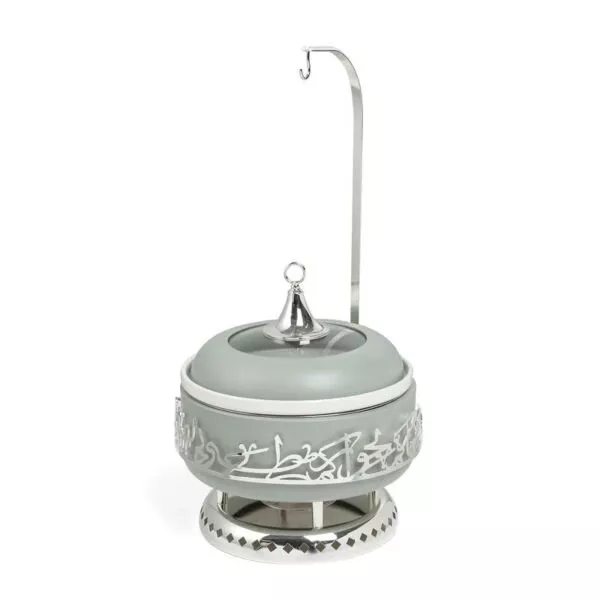 سخان تقديم طعام حجم كبير من جوار - اخضر فاتح وفضي